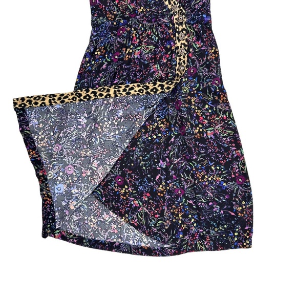 Anthropologie Maeve floral animal print Morgan dress v-neck buttons leopard 6 - Picture 11 of 16